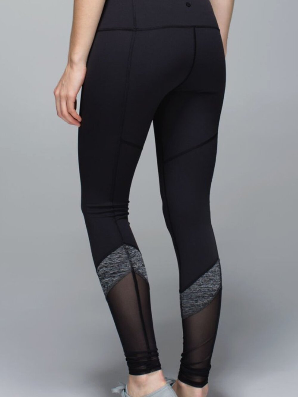Lululemon Mesh Panel Leggings Fold Over High-Rise | Black | Size 6